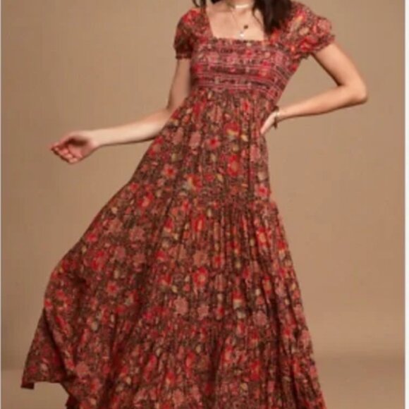 Free People Getaway boho short sleeve maxi dress - Picture 1 of 3